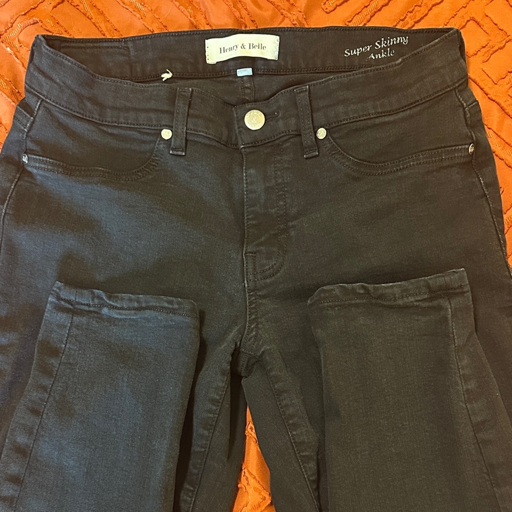 Henry & Belle Super Skinny Ankle Black Jeans Size 29